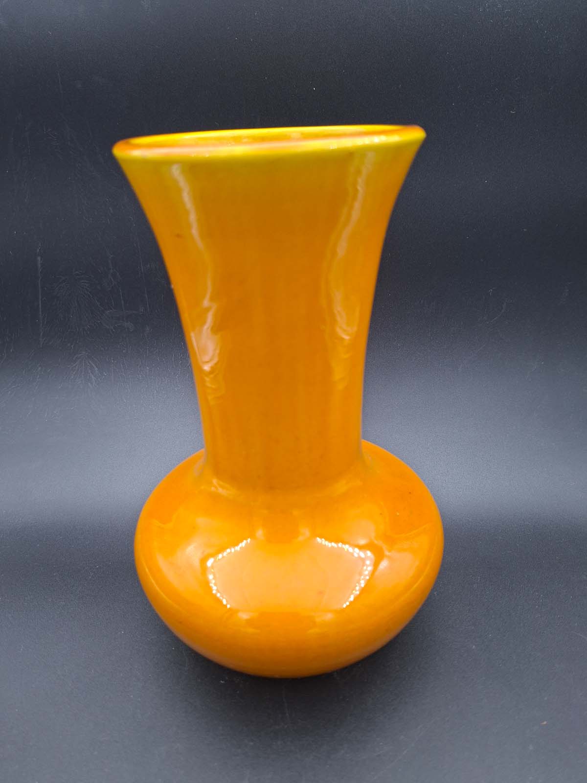 An Awaji Pottery Yellow Glaze Vase 1890 -1922 Period