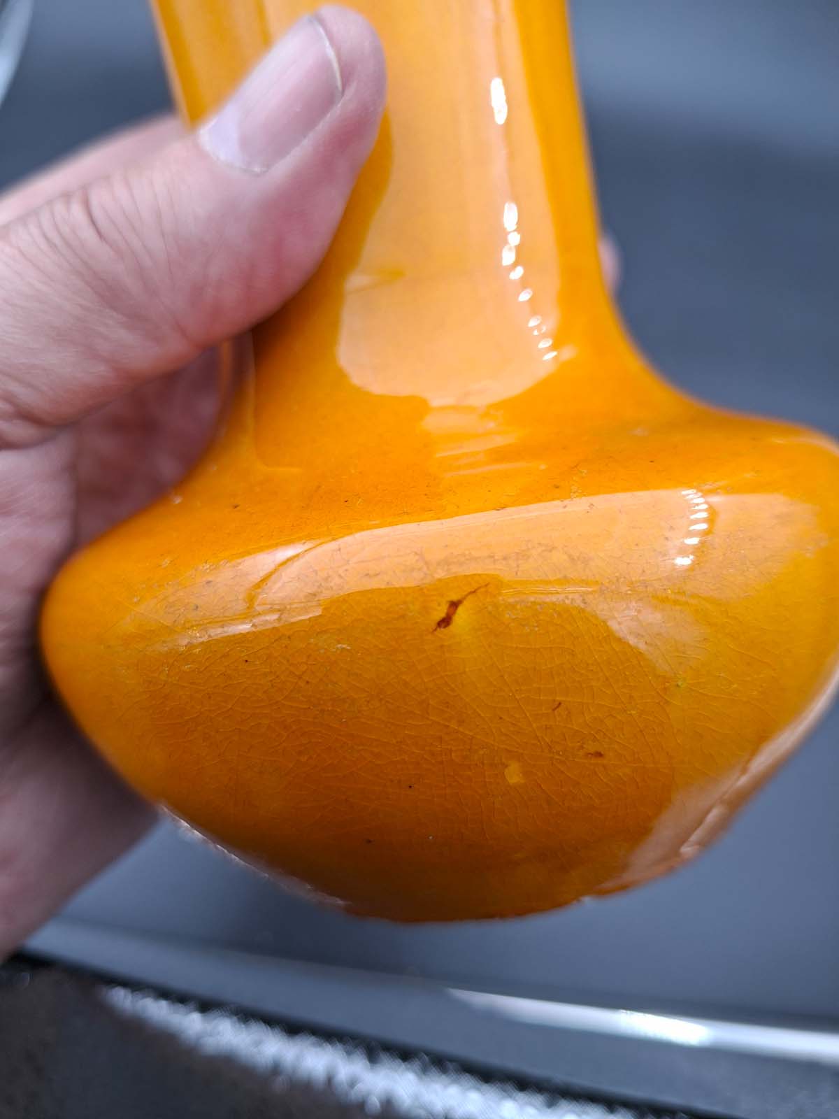 An Awaji Pottery Yellow Glaze Vase 1890 -1922 Period - Image 8