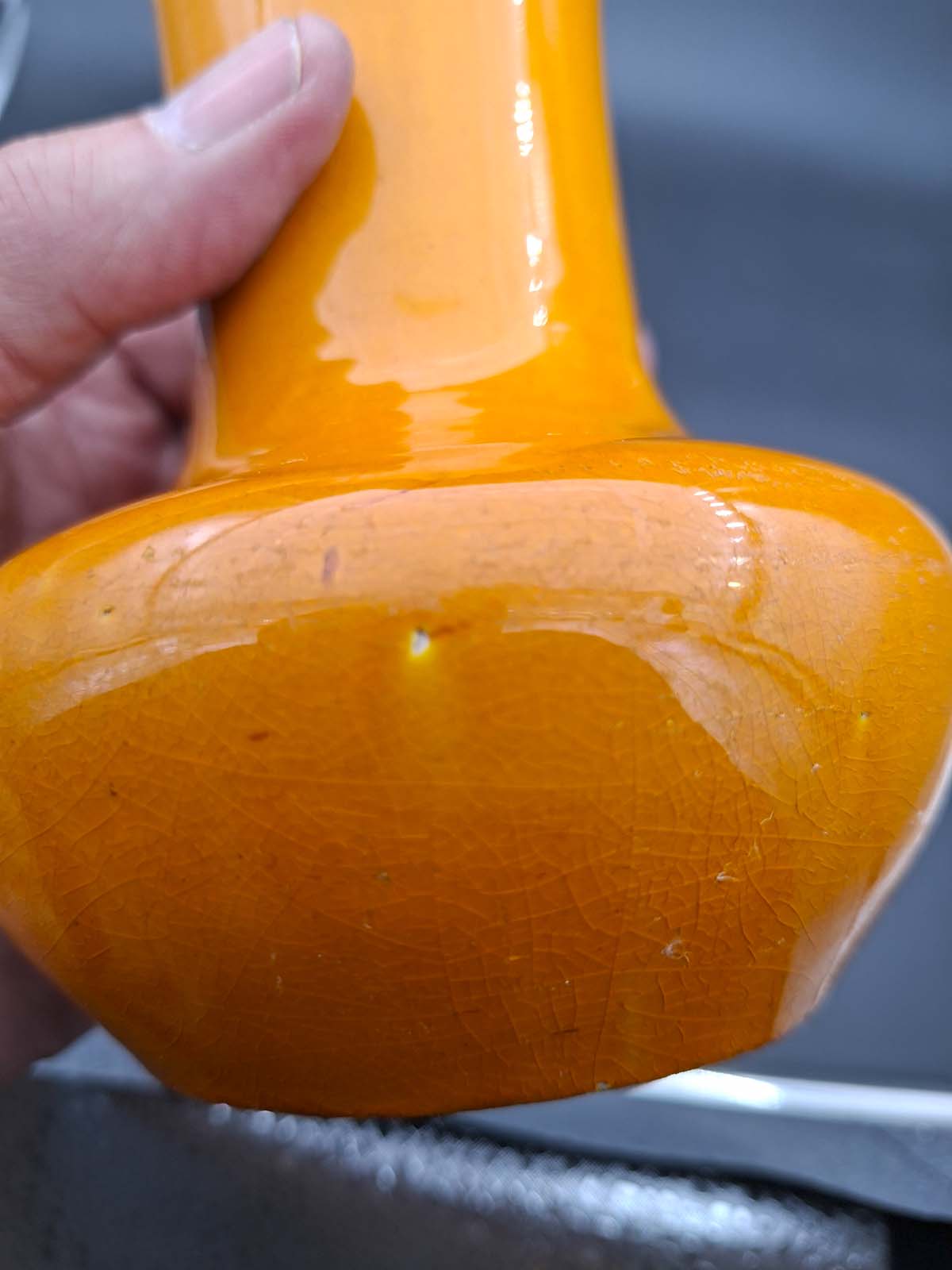 An Awaji Pottery Yellow Glaze Vase 1890 -1922 Period - Image 10