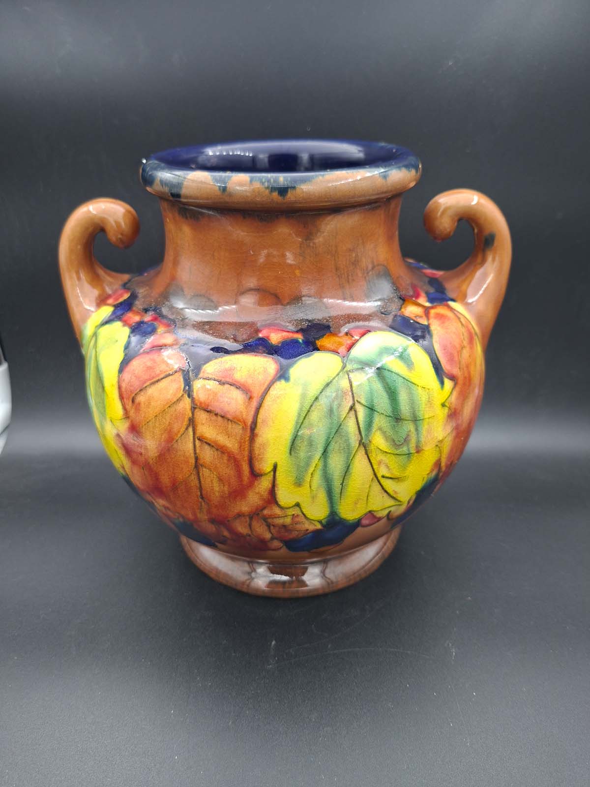 An Awaji Pottery Multi Colour Muscle Vase (1922 – 1939 Period