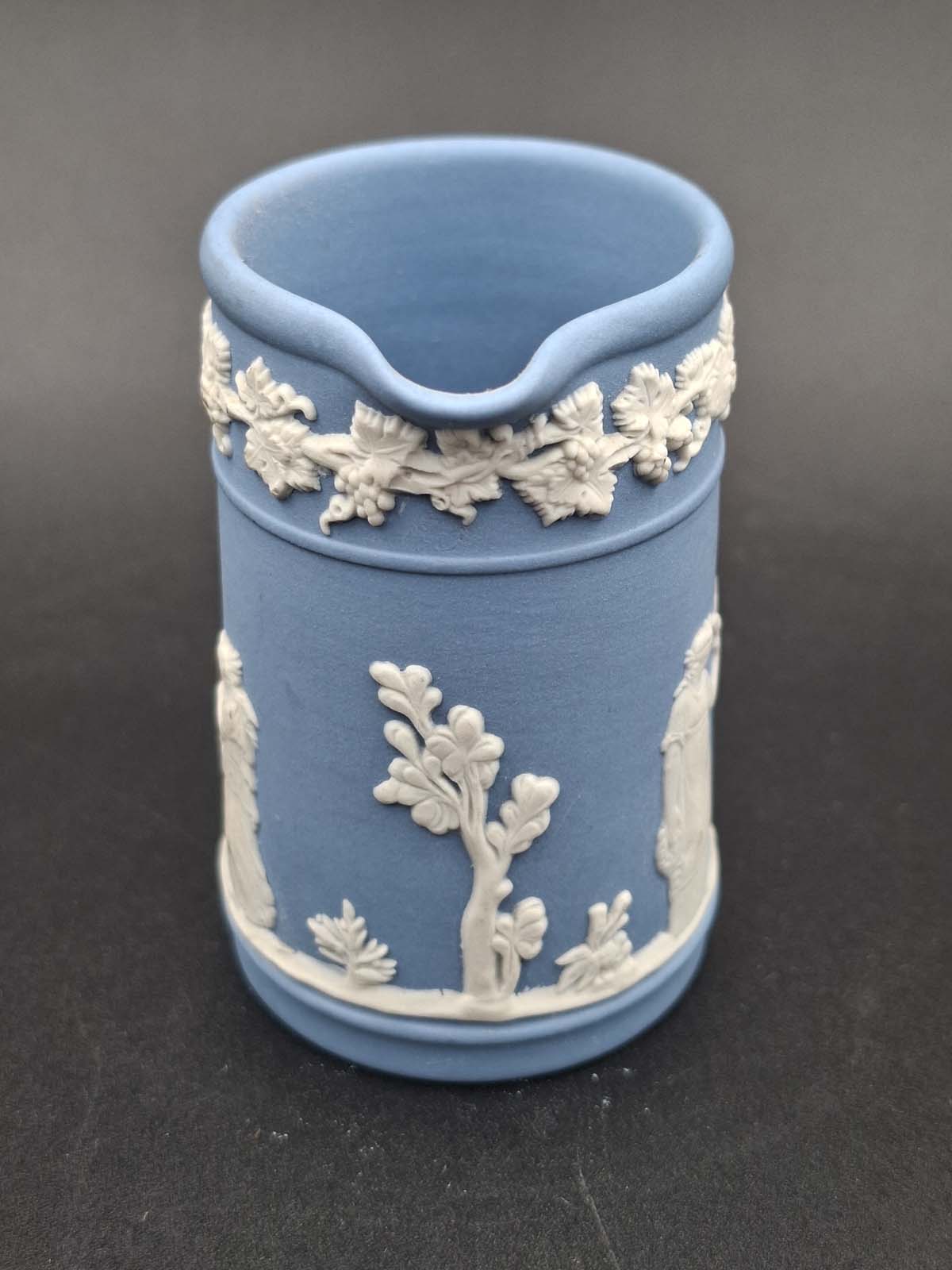 Small Wedgwood Pale Blue Jasperware Jug - Image 2
