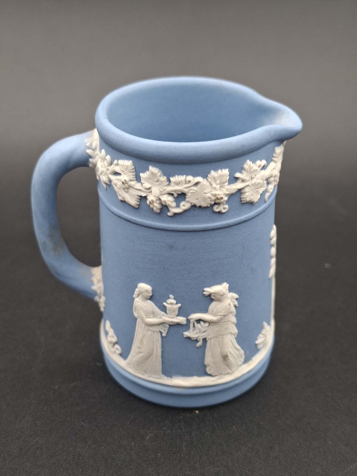 Small Wedgwood Pale Blue Jasperware Jug - Image 3
