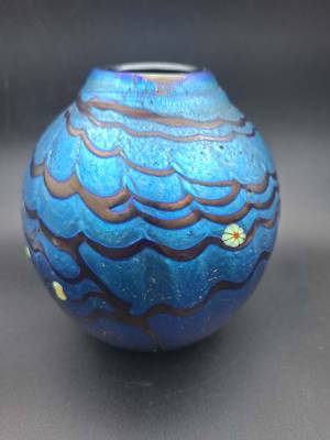 Garry Nash Iridescent Glass Vase (Signed 1996)