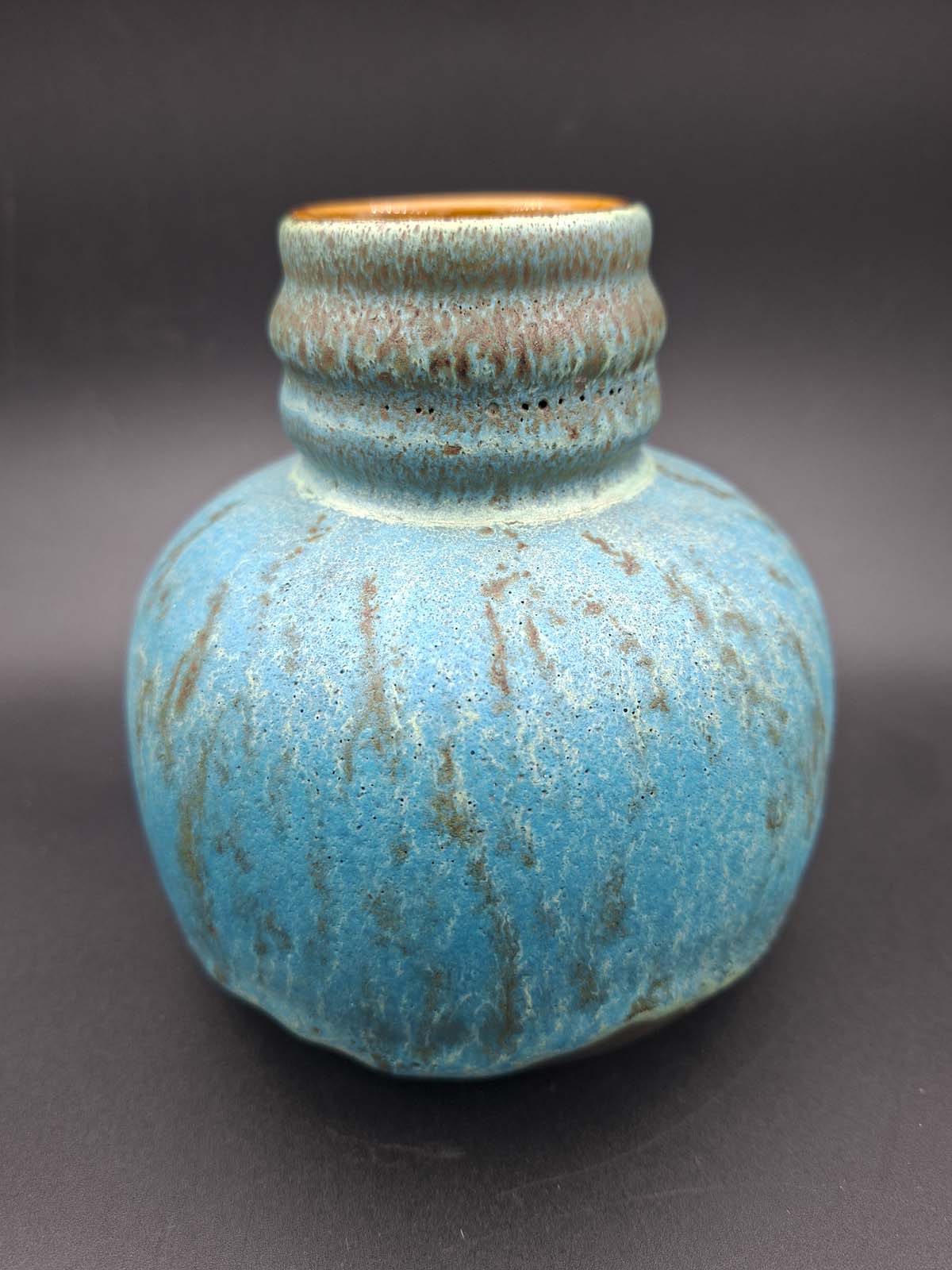 West German Pottery Fat Lava Vase by Jasba 1168/12