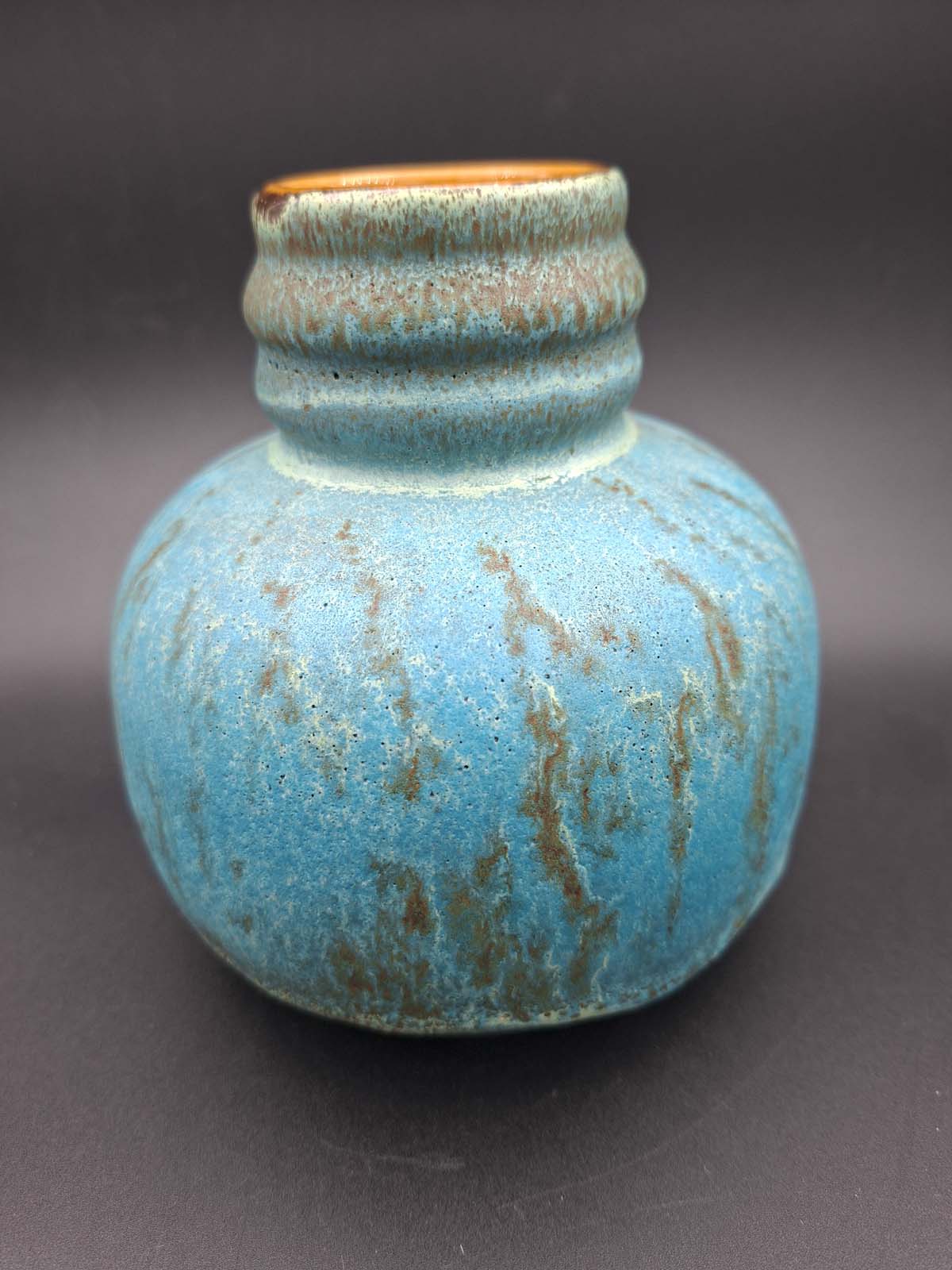 West German Pottery Fat Lava Vase by Jasba 1168/12 - Image 2
