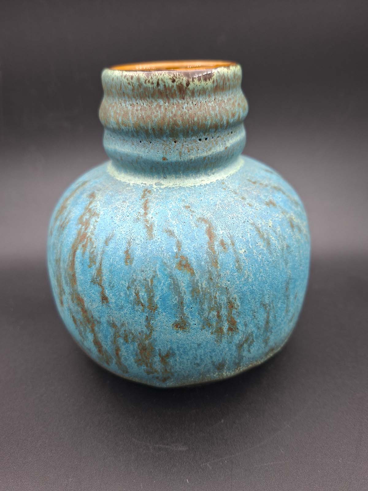 West German Pottery Fat Lava Vase by Jasba 1168/12 - Image 3
