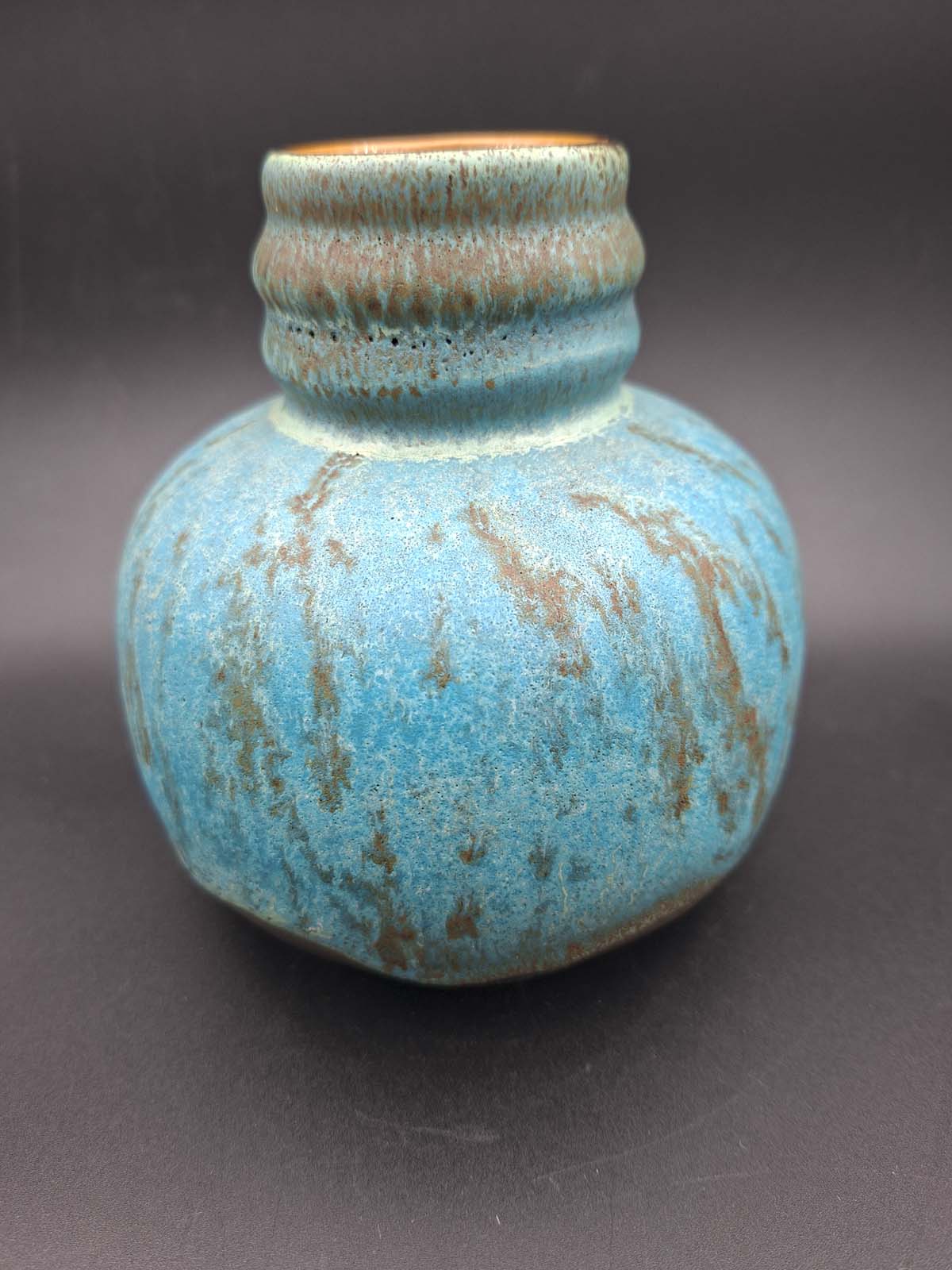 West German Pottery Fat Lava Vase by Jasba 1168/12 - Image 4