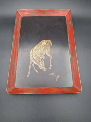 Japanese Lacquer Deer Tray