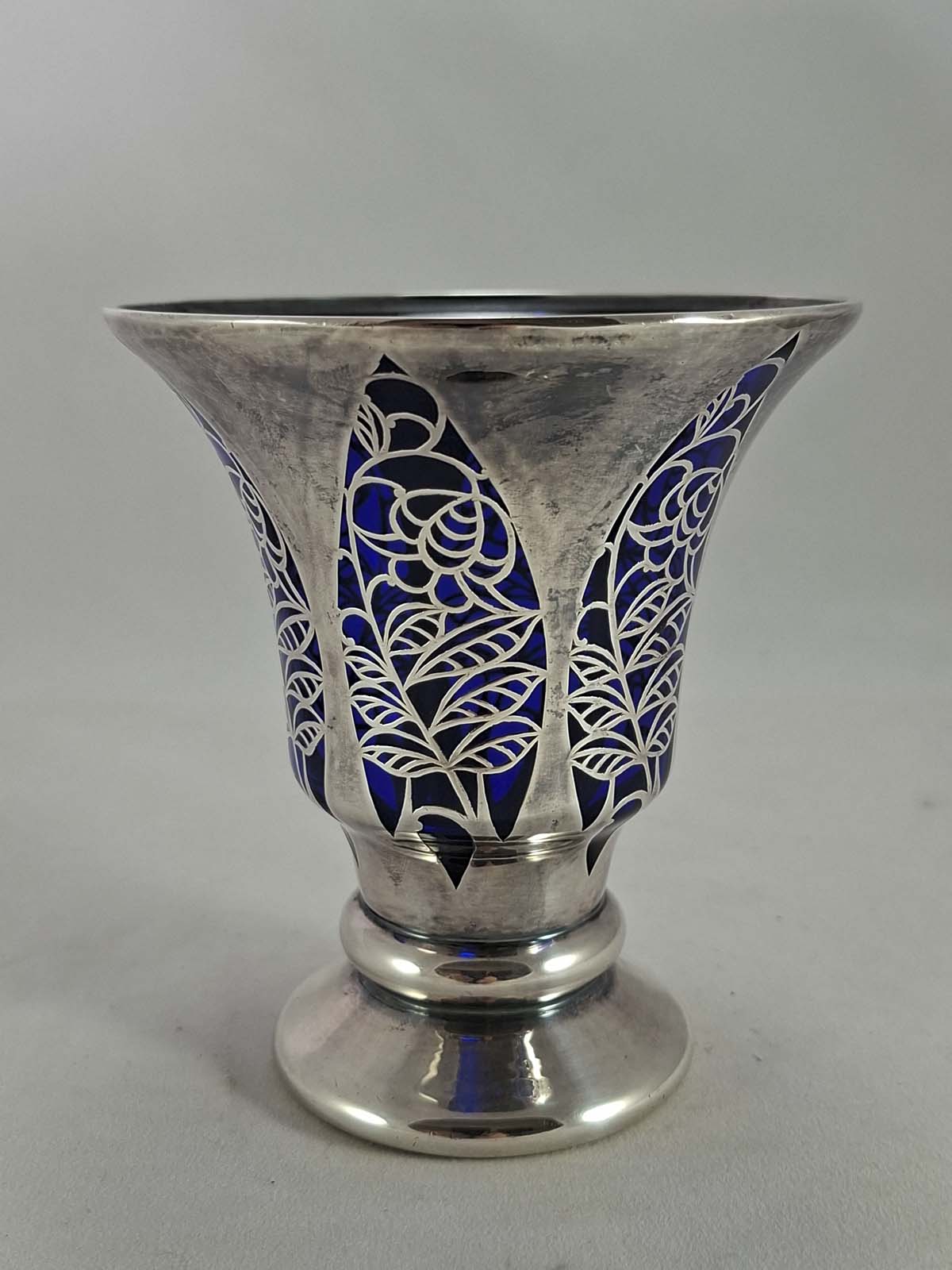 Jean Beck (Signed) Silver Overlay Vase - Image 3