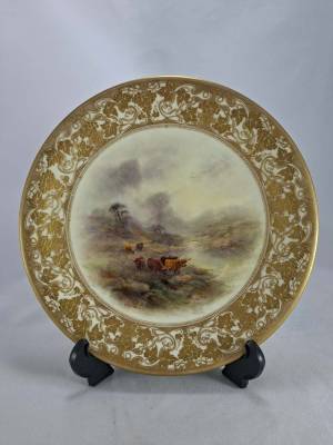 Royal Worcester Harry Stinton Highland Cattle Plate
