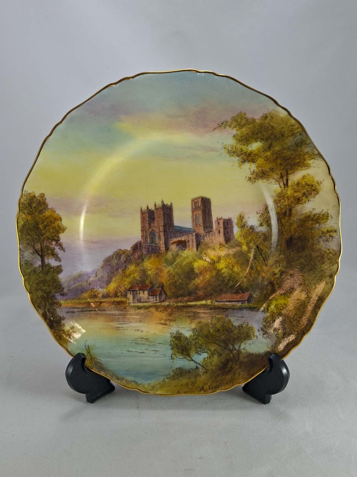 Royal Worcester Durham Cathedral Cabinet Plate (Signed)