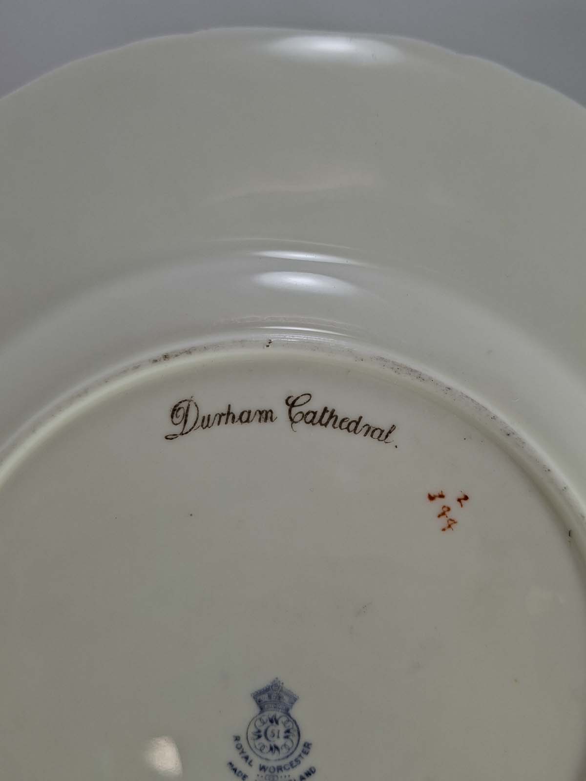 Royal Worcester Durham Cathedral Cabinet Plate (Signed) - Image 5