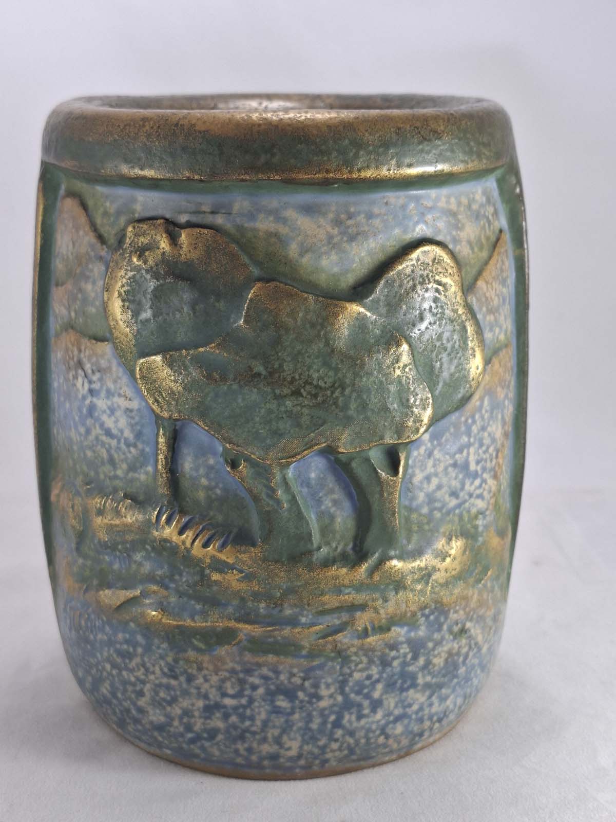 Elvir Otto Amphora Vase “Woman with Geese & Trees (Brittany Farmers) - Image 3
