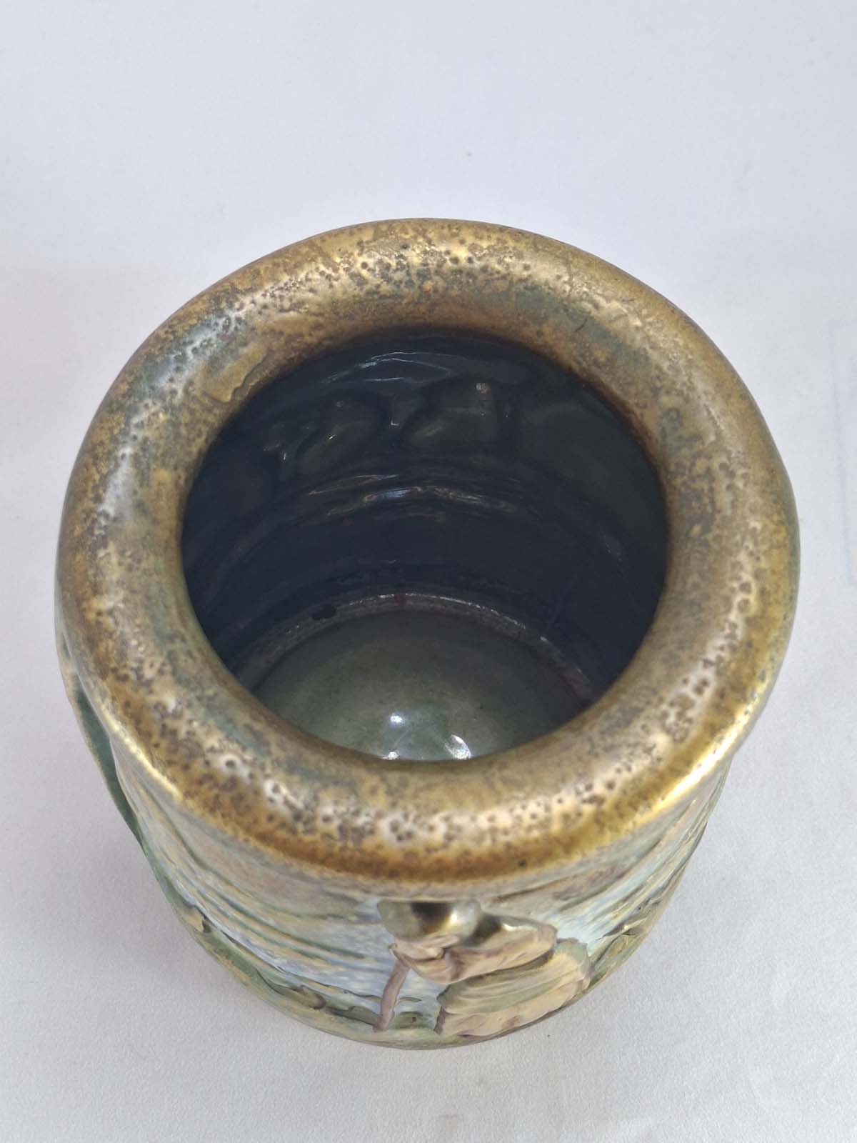 Elvir Otto Amphora Vase “Woman with Geese & Trees (Brittany Farmers) - Image 5