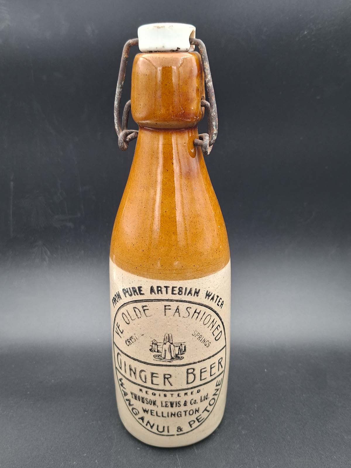 Thomson Lewis Wellington, Wanganui & Petone Ginger Beer Bottle