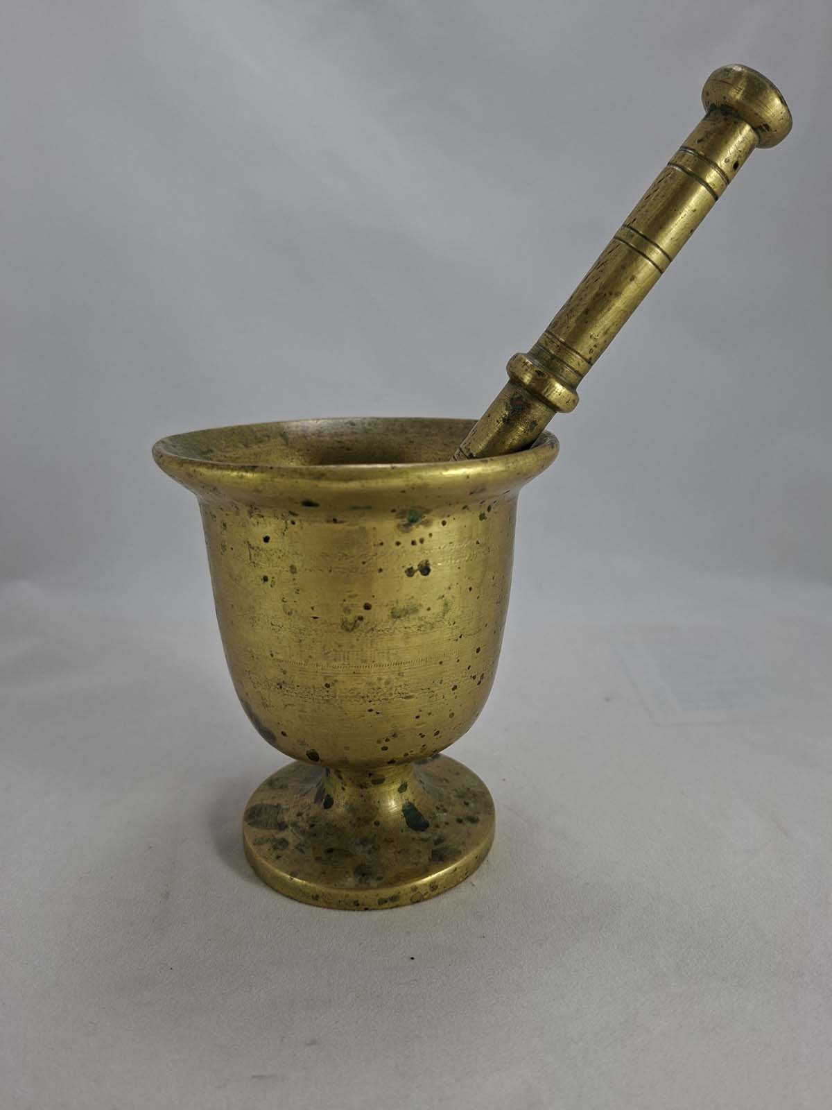 An Early Brass Mortar & Pestle