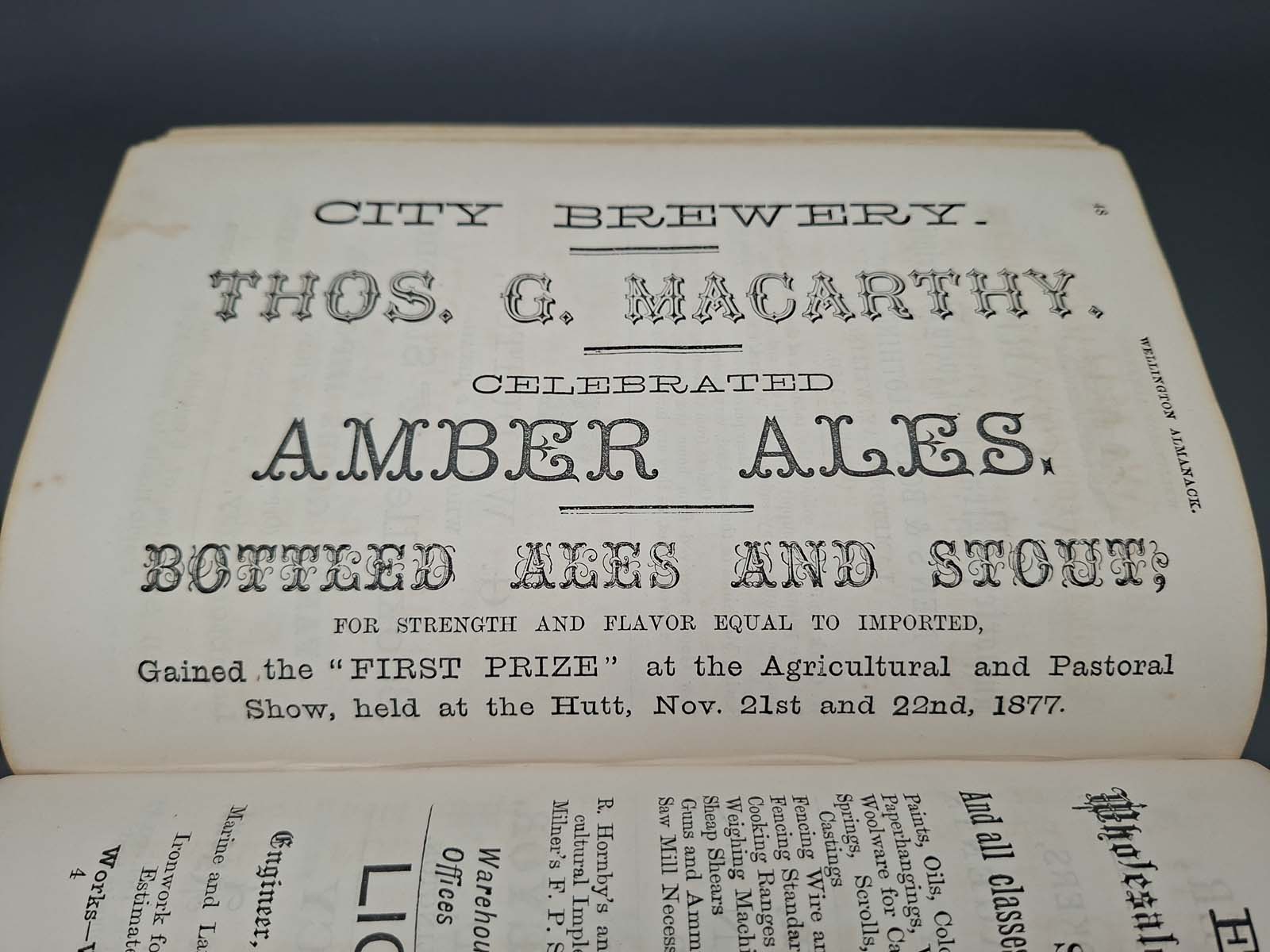 Wellington Almanac Book 1879 - Image 8