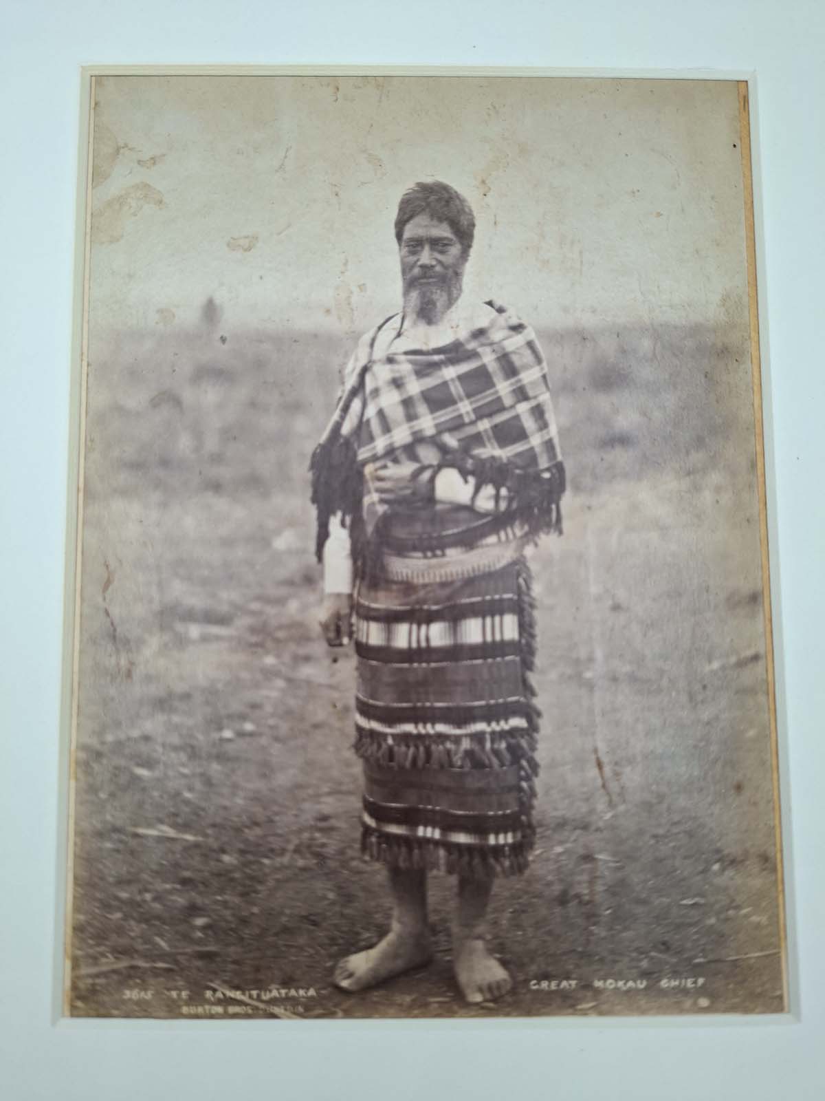 2 Burton Brothers Photographs, Chief Te Rangituataka (Great Mokau Chief) & Samoans