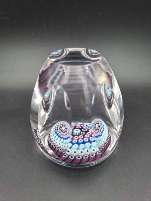 Whitefriars 1980's Multi-Coloured Millefiori Faceted Paperweight