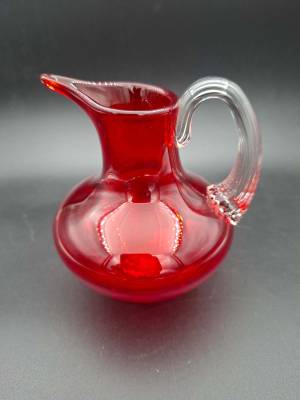 Whitefriars Sparrow Beak Ruby Red Glass Jug