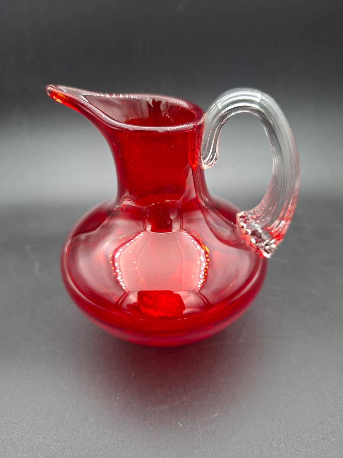 Whitefriars Sparrow Beak Ruby Red Glass Jug