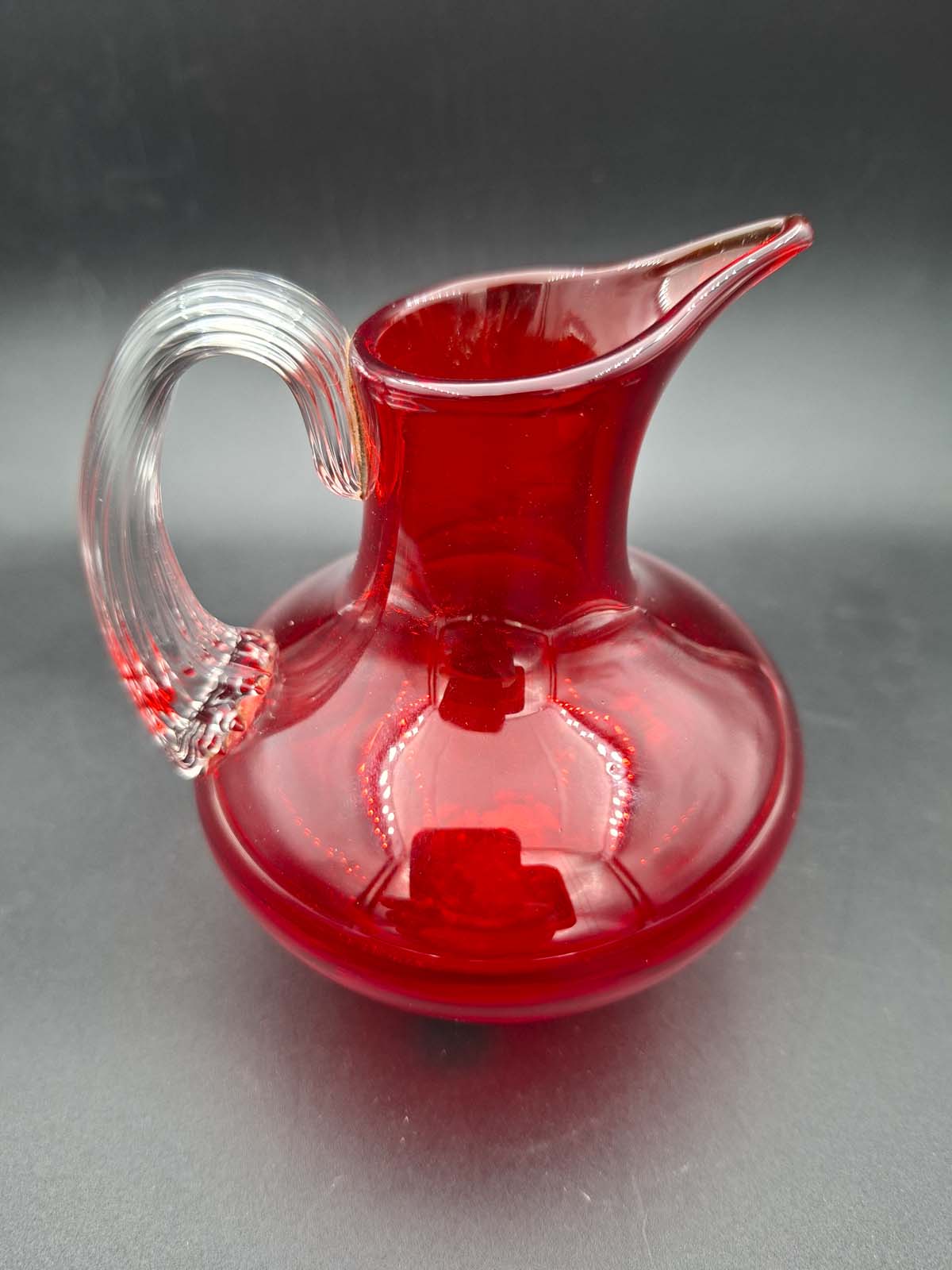 Whitefriars Sparrow Beak Ruby Red Glass Jug - Image 3