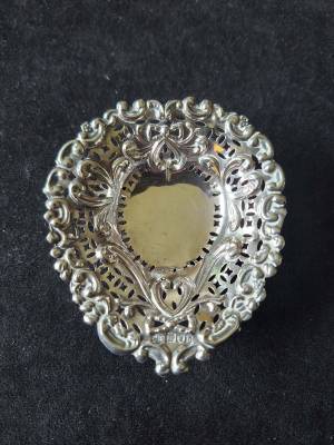 Victorian Sterling Silver Heart Shaped Bonbon Dish