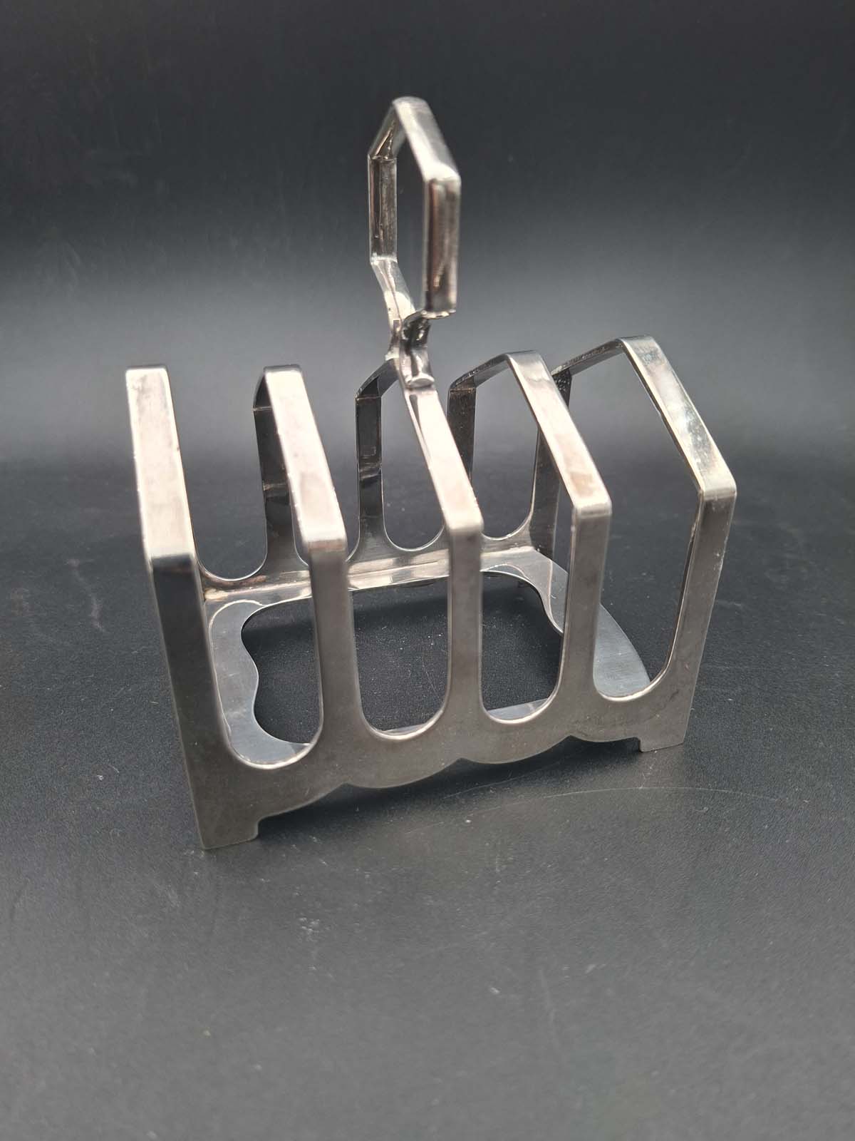 Heavy Sterling Silver 4 Slice Toast Rack 1950 - Image 3