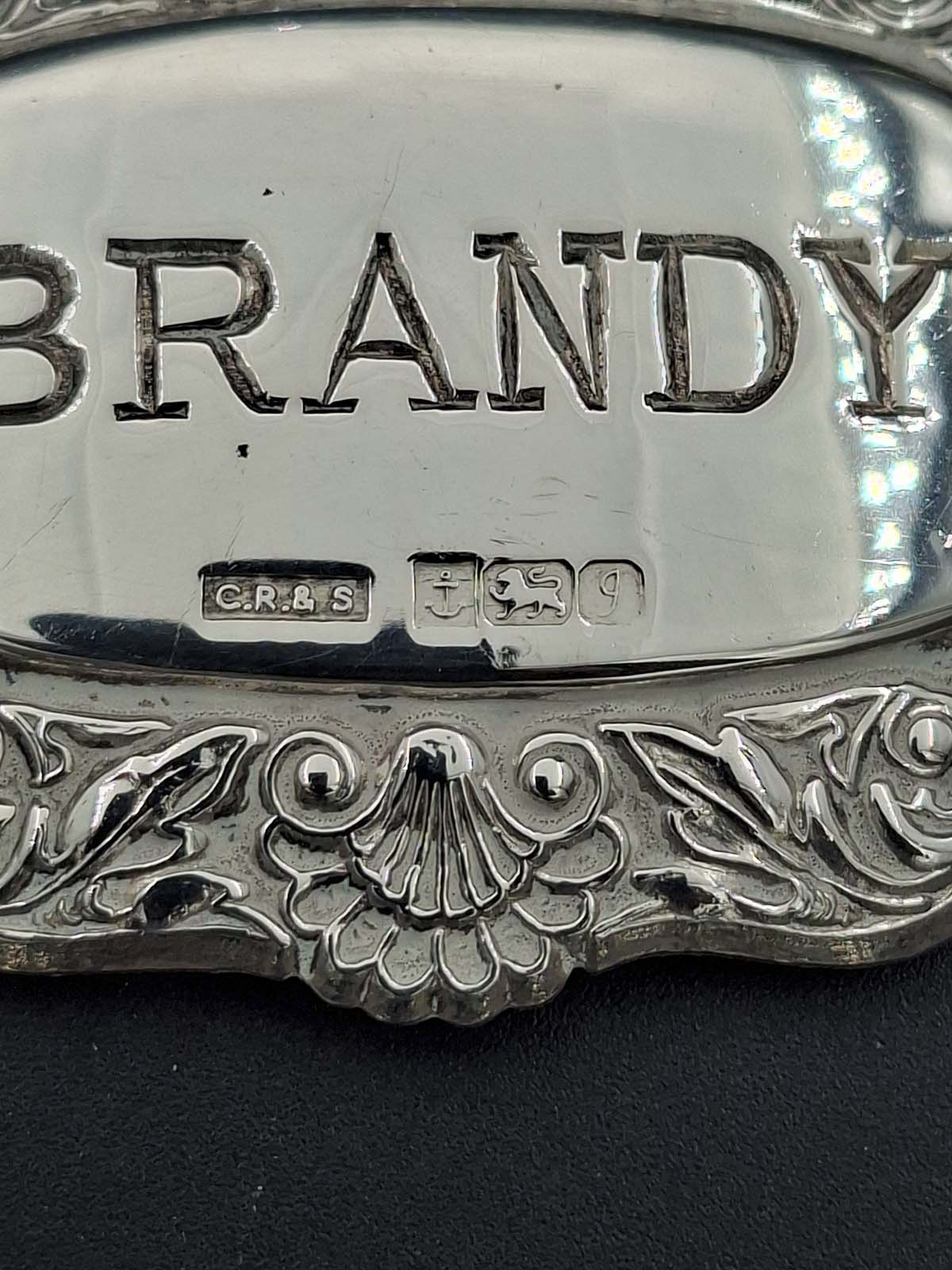 Sterling Silver “Brandy” Decanter Label 1983 - Image 3