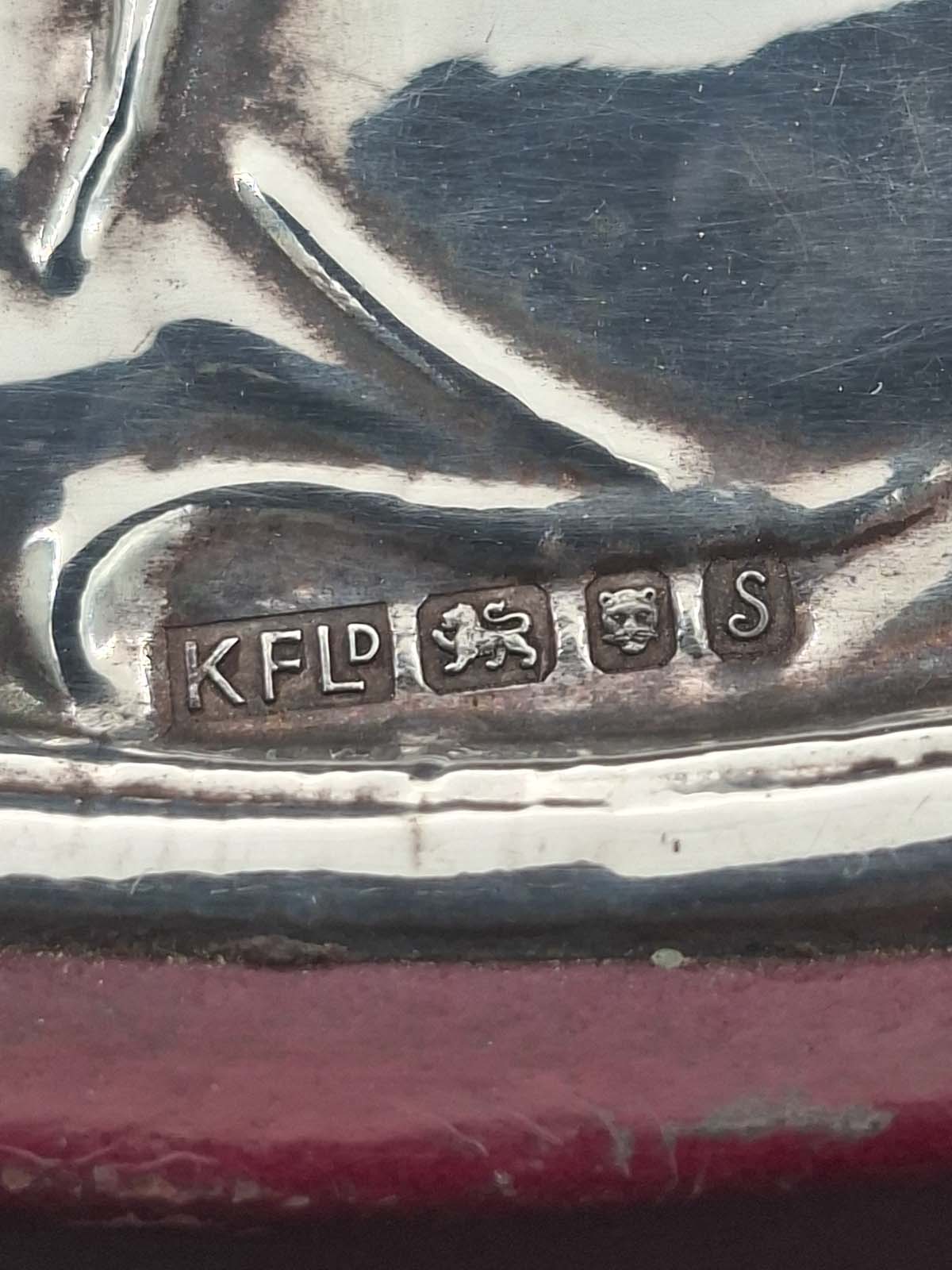 Sterling Silver & Red Leather Trinket / Jewellery Box - Image 8