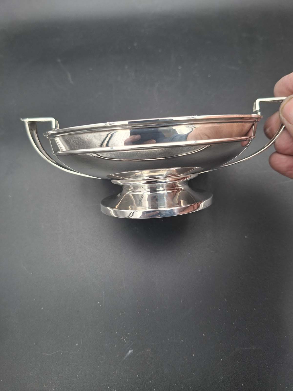 Sterling Silver Twin Handled Shallow Bowl - Image 6