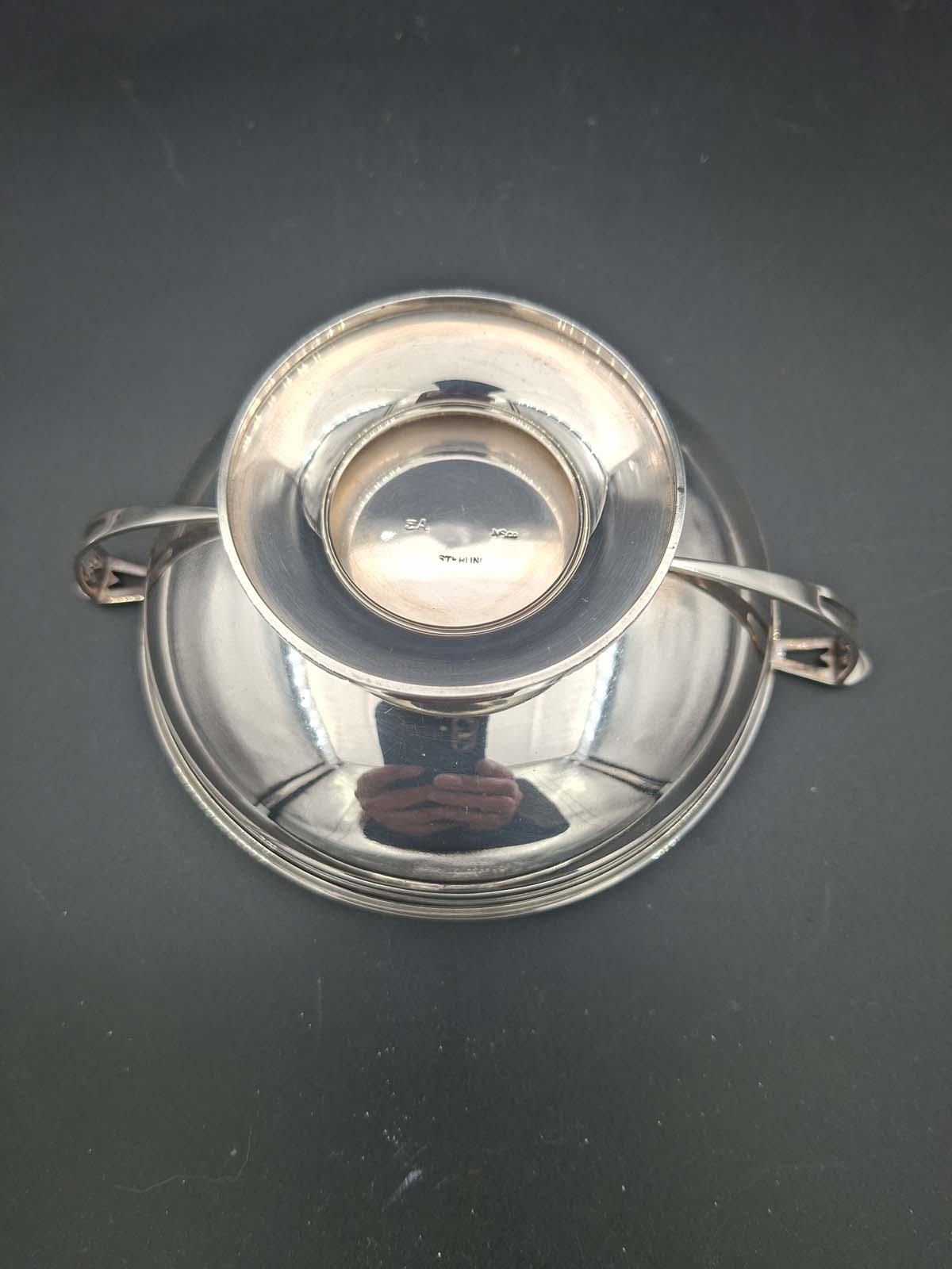 Sterling Silver Twin Handled Shallow Bowl - Image 7