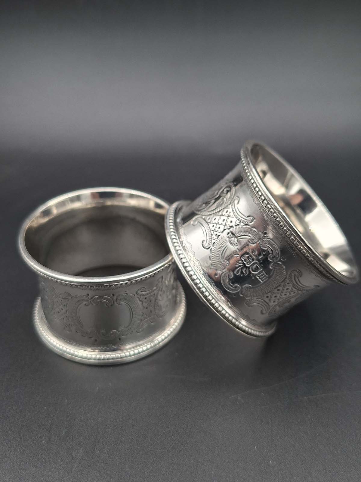 A Pair of Sterling Silver Napkin Rings London 1907