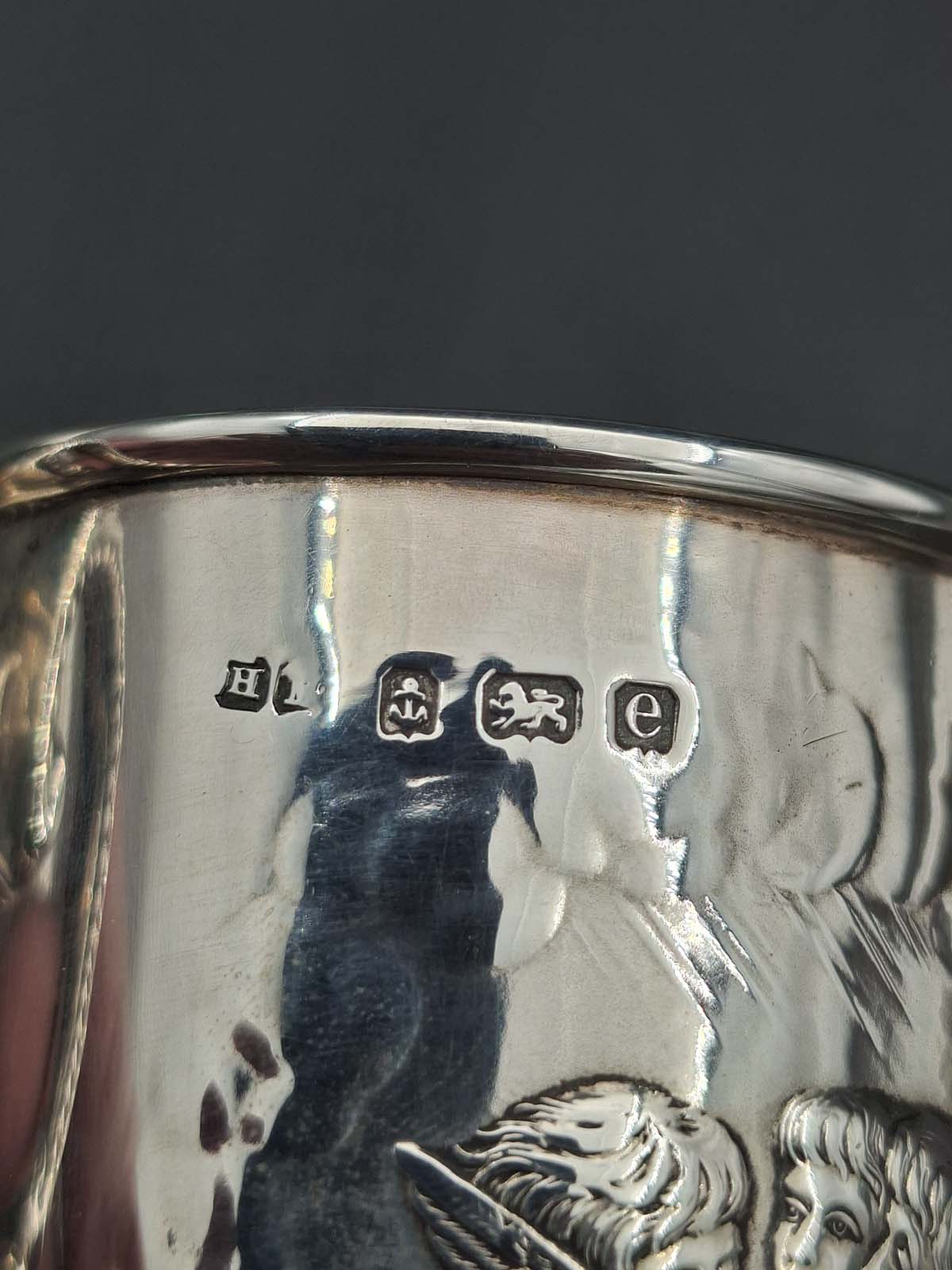 Sterling Silver Small Form Reynolds Angels Christening Mug - Image 4