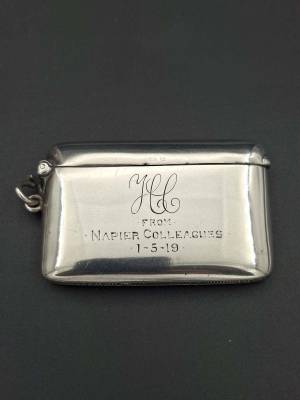 Sterling Silver Monogrammed Presentation Vesta Case
