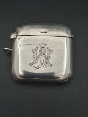 Sterling Silver Monogrammed Vesta Case