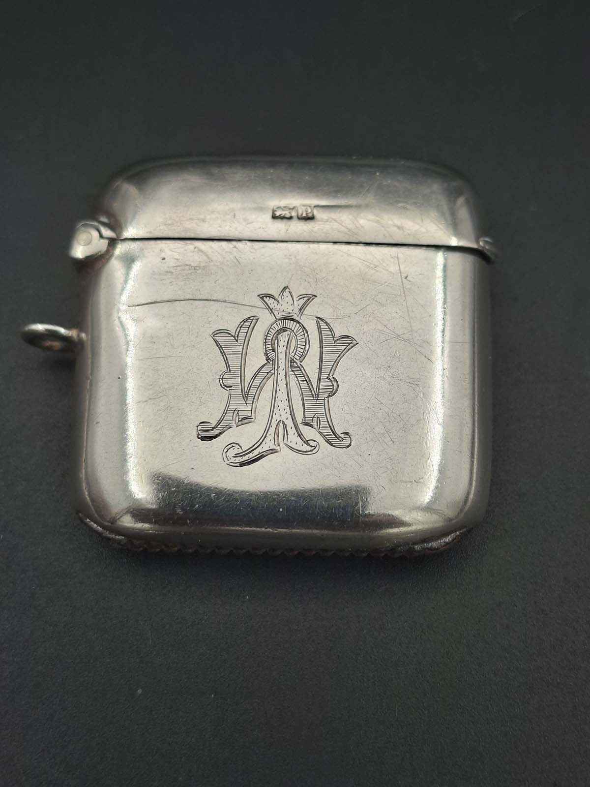 Sterling Silver Monogrammed Vesta Case