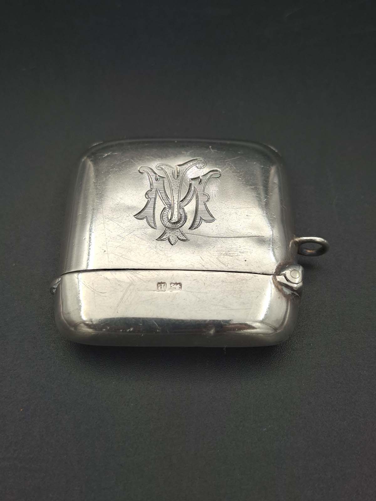 Sterling Silver Monogrammed Vesta Case - Image 4