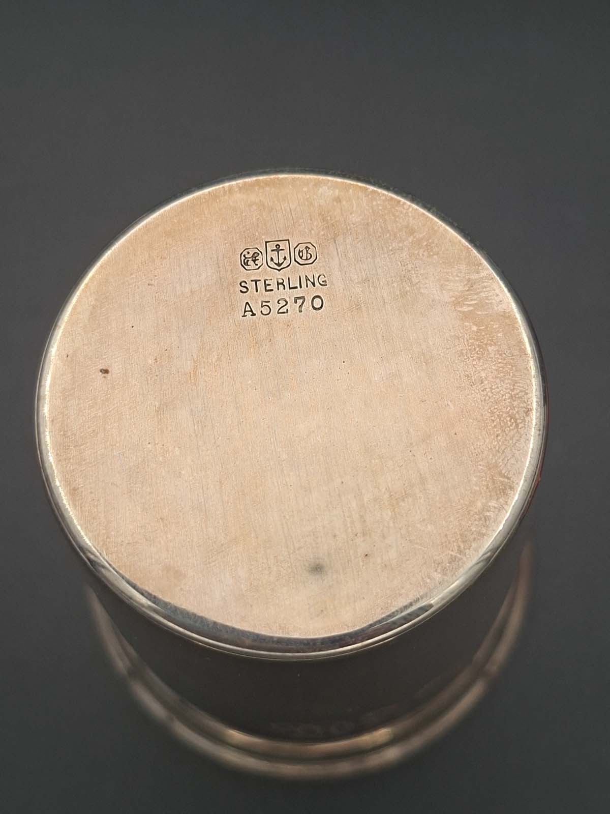 Sterling Silver Monogrammed Beaker in Leather Case by Gorham - Image 6