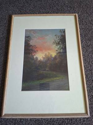 N.D. Connel Framed Pastel (Mountain Road)