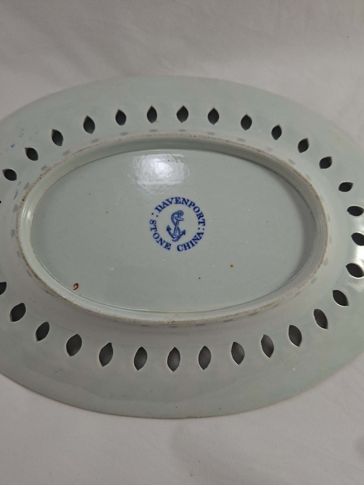 An Unusual Pierced Davenport Flying Bird Platter c1820 - Image 4