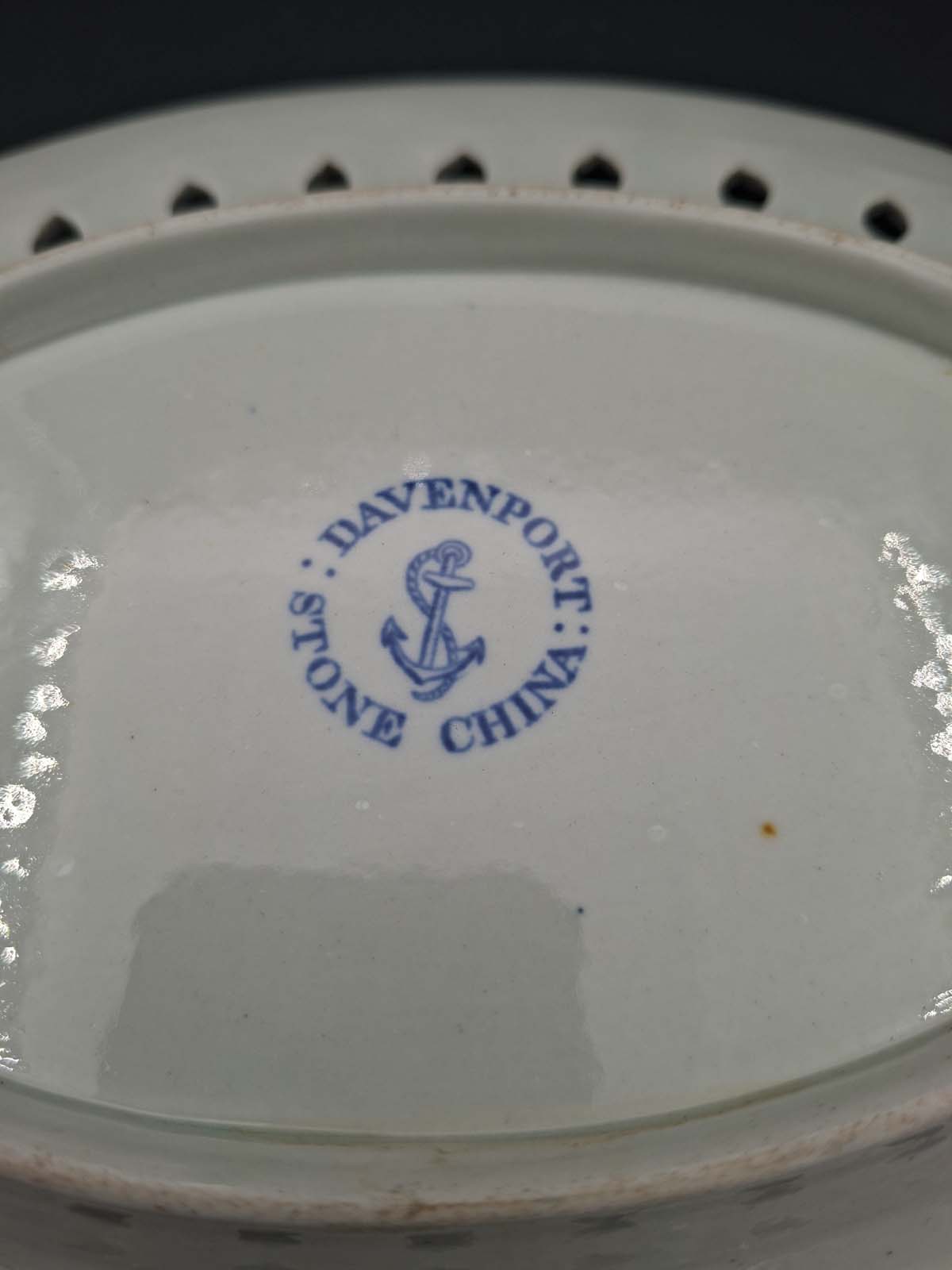 An Unusual Pierced Davenport Flying Bird Platter c1820 - Image 5