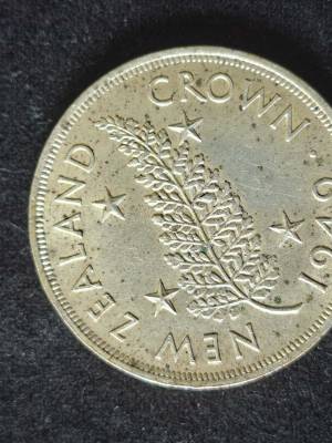 1949 New Zealand Silver Crown Coin