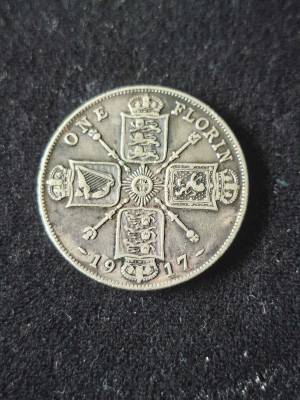 1917 UK One Florin Silver Coin