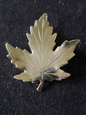 B M Co Sterling Silver Maple Leaf Brooch