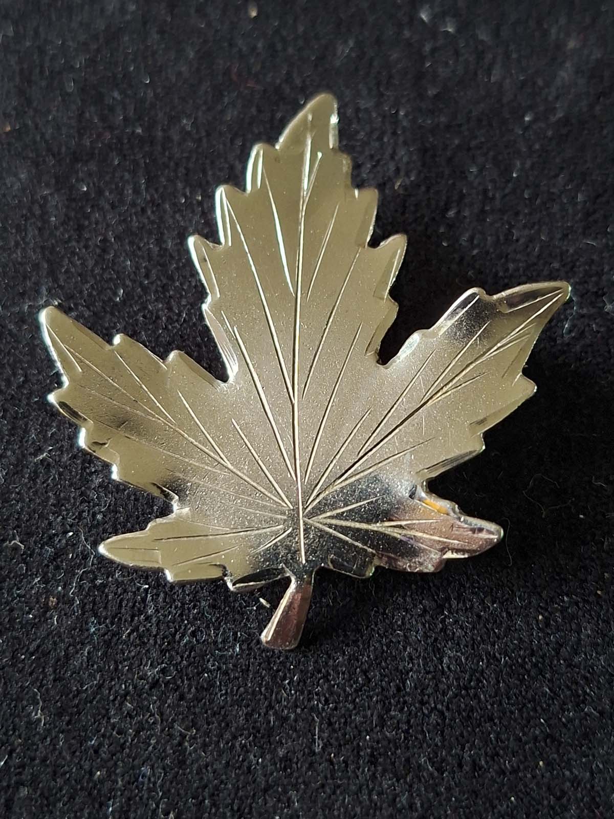 B M Co Sterling Silver Maple Leaf Brooch