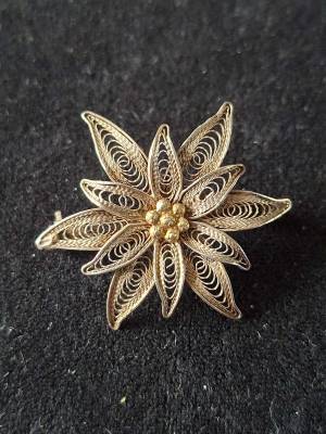 Silver .800 Filigree Brooch