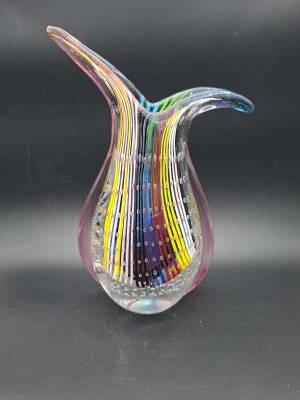Controlled Bubble Art Glass Vase (Murano?)
