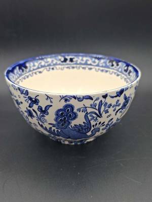 Burleigh Ware Blue Regal Peacock Sugar Bowl