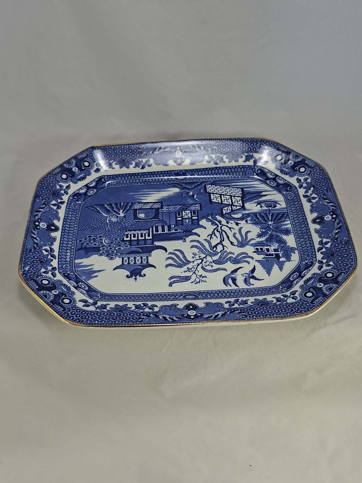 Burleigh Ware Willow Pattern Platter 28.7 X 22cm - Image 6